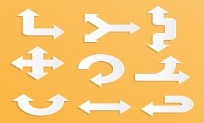 9White paper arrow design vector